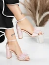 Sandale Dama cu Toc Gros 5XKK23 CHAMPAGNE | MEI