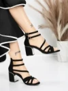 Sandale Dama cu Toc Gros 5XKK26 BLACK | MEI