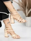 Sandale Dama cu Toc Gros 5XKK26 BEIGE | MEI