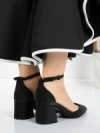 Pantofi cu Toc Gros 5XKK36 BLACK | MEI