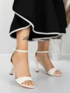 Sandale Dama cu Toc Subtire 5XKK13 WHITE | MEI