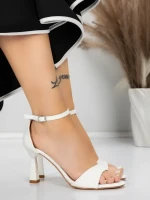 Sandale Dama cu Toc Subtire 5XKK13 WHITE | MEI