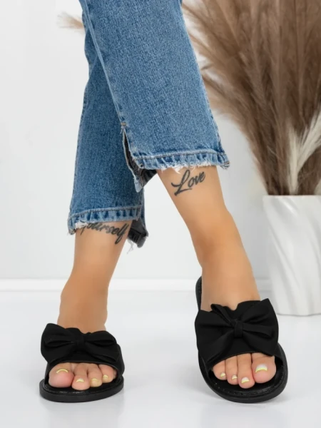 Papuci Dama cu Talpa Joasa 5PT9 BLACK | MEI