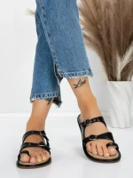 Papuci Dama cu Talpa Joasa J588-5 BLACK | MEI