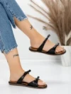 Papuci Dama cu Talpa Joasa J588-8 BLACK | MEI