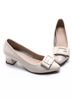 Pantofi cu Toc gros 611706 Crem | Formazione
