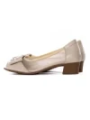 Pantofi cu Toc gros 9627 Crem Formazione