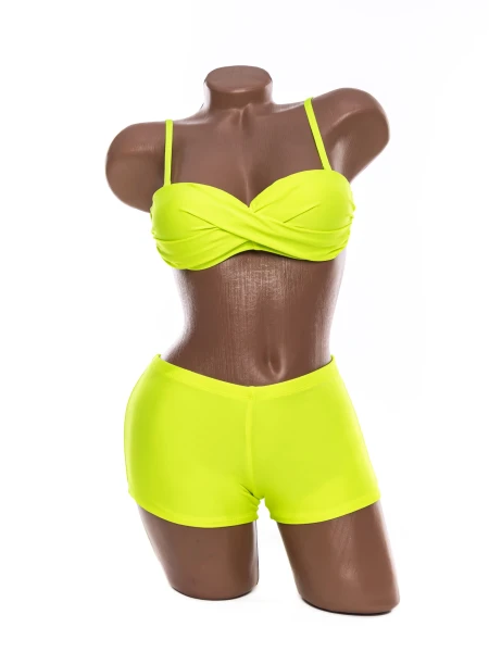 Costum de Baie Dama 2 Piese A2045 Verde neon » MeiMei.Ro