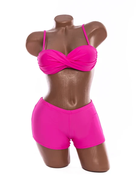 Costum de Baie Dama 2 Piese A2045 Fucsia » MeiMei.Ro