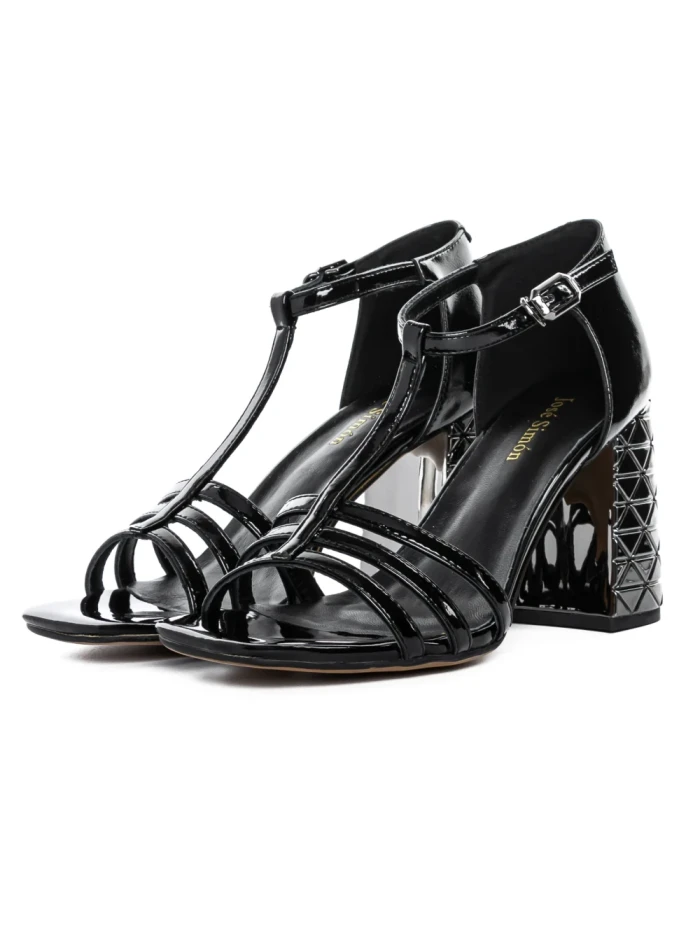 Sandale Dama cu Toc gros K835-02B Negru Jose Simon