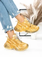 Pantofi Sport Dama cu Platforma 5WL83 YELLOW | MEI