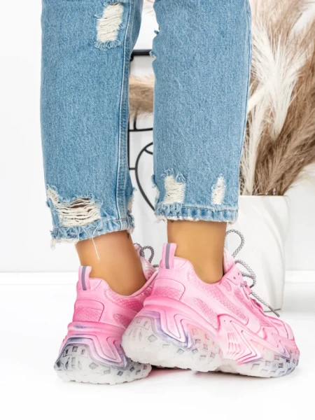Pantofi Sport Dama cu Platforma 5WL83 PINK | MEI
