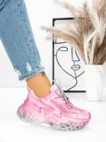 Pantofi Sport Dama cu Platforma 5WL83 PINK | MEI