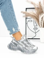 Pantofi Sport Dama cu Platforma 5WL83 SILVER | MEI