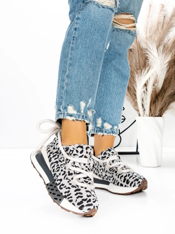 Pantofi Sport Dama din piele naturala 5WZ15 LEOPARD PRINT | PANTOFUL