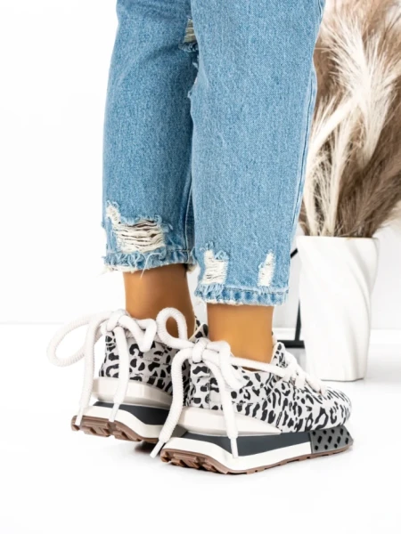 Pantofi Sport Dama din piele naturala 5WZ15 LEOPARD PRINT | PANTOFUL
