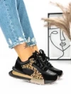 Pantofi Sport Dama din piele naturala 5SZ11 BLACK | PANTOFUL