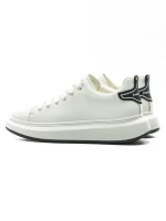 Pantofi Sport Barbati din piele naturala 51191 WHITE-BLACK | ADVANCER