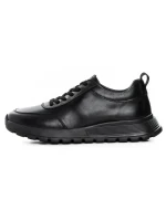 Pantofi Sport Barbati din piele naturala 88866 BLACK | ADVANCER