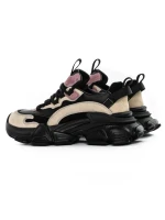 Pantofi Sport Dama din piele naturala Y5758-2 BLACK-PINK | ADVANCER