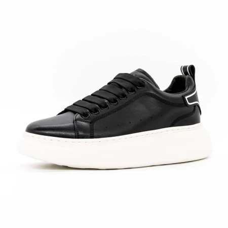 Pantofi Sport Barbati din piele naturala 3221 Negru-Alb... » MeiMei.Ro