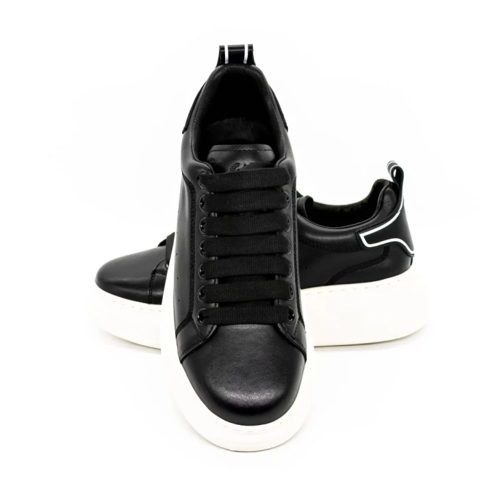 Pantofi Sport Barbati din piele naturala 3221 Negru-Alb... » MeiMei.Ro