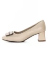 Pantofi cu toc din piele naturala TP2377-2 CREAM | ADVANCER