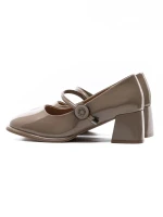 Pantofi cu toc din piele naturala TP312-1 APRICOT | ADVANCER