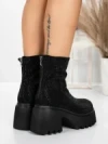 Ghete Dama cu Platforma 5WL77 ALL BLACK | MEI