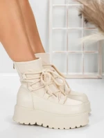 Ghete Dama cu Platforma 56WL3 BEIGE | MEI