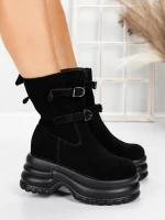 Ghete Dama cu Platforma 5W62 Negru | Pantoful » MeiMei.Ro