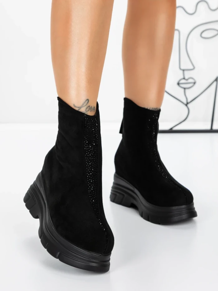 Ghete Dama cu Platforma 58WL16 BLACK | MEI