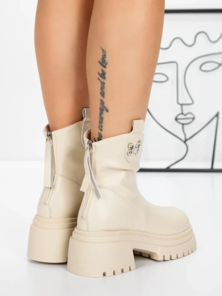 Ghete Dama cu Platforma 58WL21 BEIGE | MEI