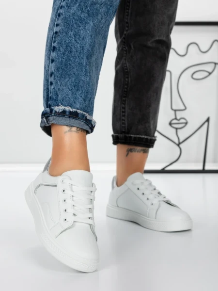 Sneakers Dama 983 WHITE-SILVER | FASHION