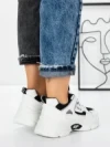 Sneakers Dama 9028 WHITE-BLACK | FASHION