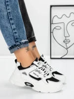 Sneakers Dama 9028 WHITE-BLACK | FASHION
