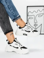 Sneakers Dama 9028 WHITE-BLACK | FASHION
