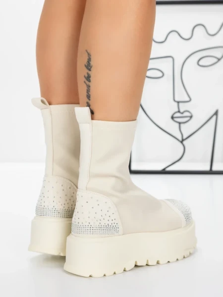 Ghete Dama cu Platforma 3AL78 BEIGE | MEI