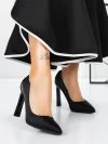 Pantofi cu Toc gros 3DC36 Negru | Mei