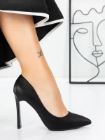 Pantofi cu Toc gros 3DC36 Negru » MeiMei.Ro