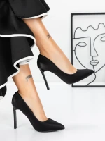 Pantofi cu Toc gros 3DC36 Negru » MeiMei.Ro
