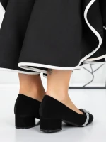 Pantofi cu Toc mic 3XKK99 Negru » MeiMei.Ro
