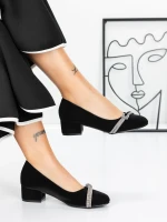 Pantofi cu Toc mic 3XKK99 Negru » MeiMei.Ro