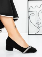 Pantofi cu Toc mic 3XKK99 Negru » MeiMei.Ro