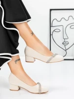 Pantofi cu Toc mic 3XKK99 Gri » MeiMei.Ro