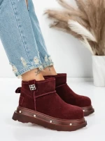 Ghete Dama din piele naturala 58W28 WINERED | PANTOFUL
