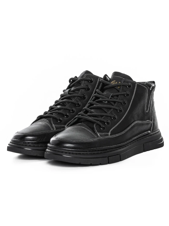 Ghete Barbati din piele naturala M999336 Negru | Advancer » MeiMei.Ro
