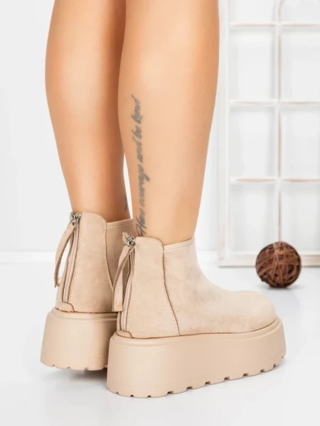 Ghete Dama cu Platforma 58WL19 DARK BEIGE | MEI