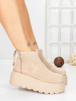 Ghete Dama cu Platforma 58WL19 DARK BEIGE | MEI