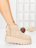 Ghete Dama cu Platforma 58WL19 DARK BEIGE | MEI